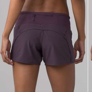 LULULEMON Run Times Women's Performance Shorts - Plum 4" SIZE 6